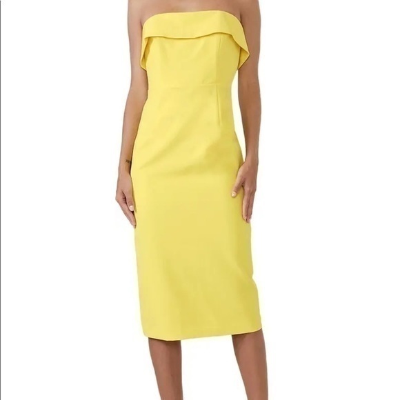 NWT Bardot Zorianna yellow strapless Dress - Picture 1 of 7